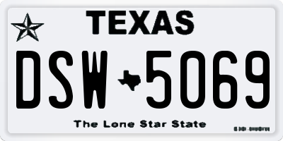 TX license plate DSW5069