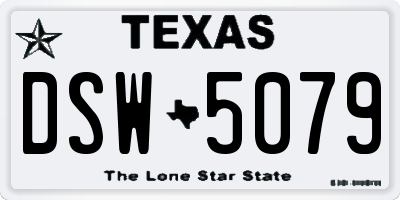 TX license plate DSW5079