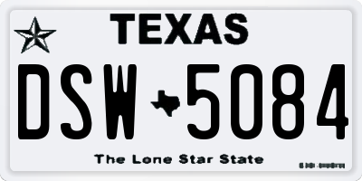 TX license plate DSW5084