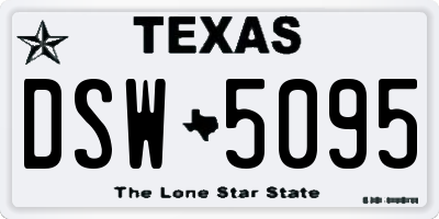 TX license plate DSW5095