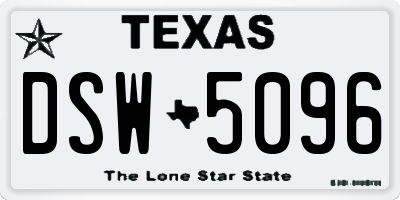 TX license plate DSW5096