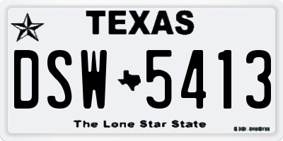 TX license plate DSW5413