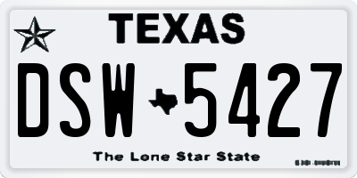 TX license plate DSW5427
