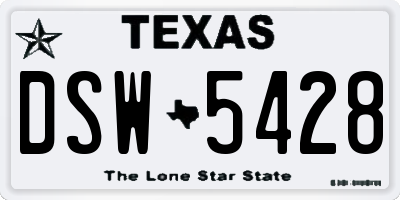 TX license plate DSW5428