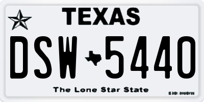 TX license plate DSW5440