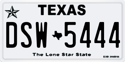 TX license plate DSW5444