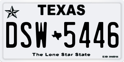 TX license plate DSW5446