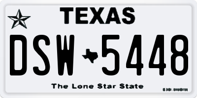 TX license plate DSW5448