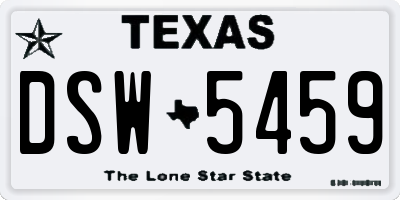 TX license plate DSW5459