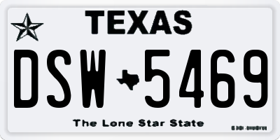 TX license plate DSW5469