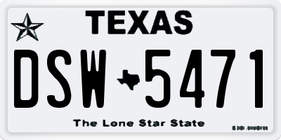 TX license plate DSW5471