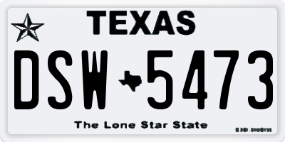 TX license plate DSW5473