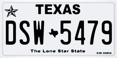 TX license plate DSW5479