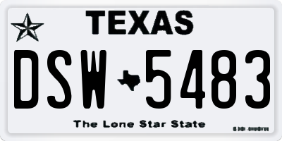 TX license plate DSW5483