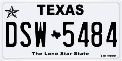 TX license plate DSW5484