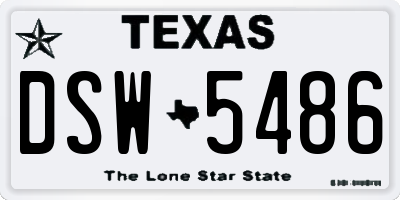 TX license plate DSW5486