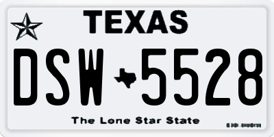 TX license plate DSW5528