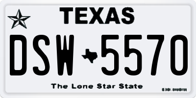 TX license plate DSW5570