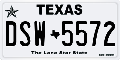 TX license plate DSW5572