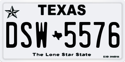 TX license plate DSW5576