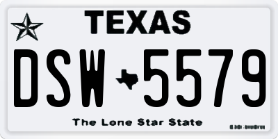 TX license plate DSW5579