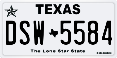 TX license plate DSW5584