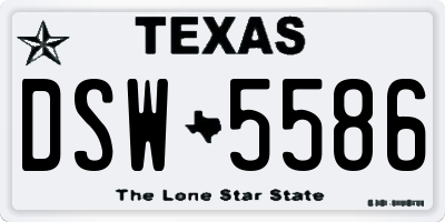 TX license plate DSW5586