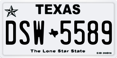 TX license plate DSW5589