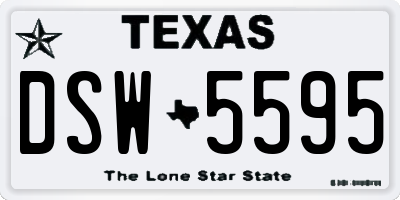 TX license plate DSW5595