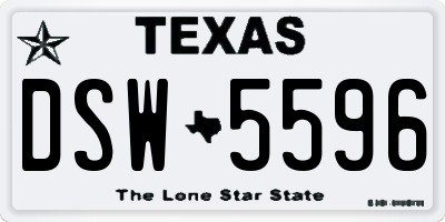 TX license plate DSW5596