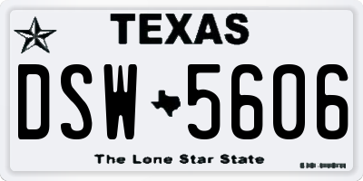 TX license plate DSW5606