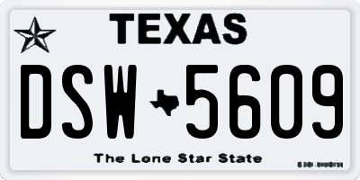 TX license plate DSW5609