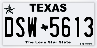 TX license plate DSW5613