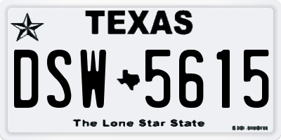 TX license plate DSW5615