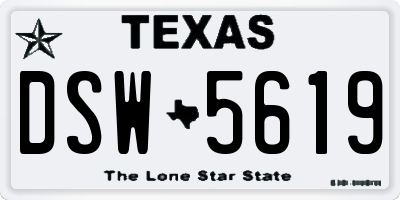 TX license plate DSW5619