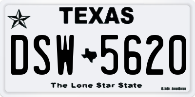 TX license plate DSW5620