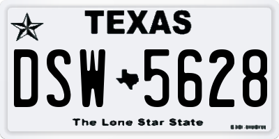 TX license plate DSW5628