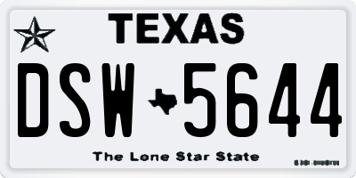 TX license plate DSW5644
