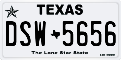TX license plate DSW5656