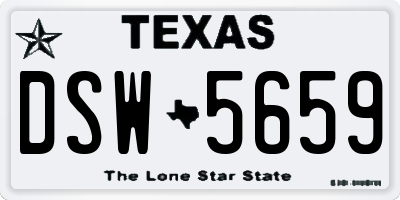 TX license plate DSW5659