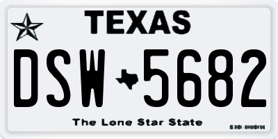 TX license plate DSW5682