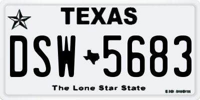 TX license plate DSW5683