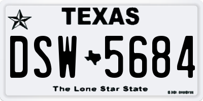 TX license plate DSW5684