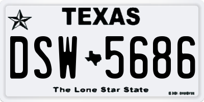 TX license plate DSW5686
