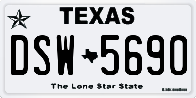 TX license plate DSW5690