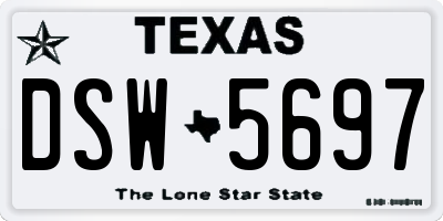 TX license plate DSW5697