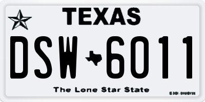 TX license plate DSW6011