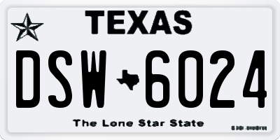 TX license plate DSW6024