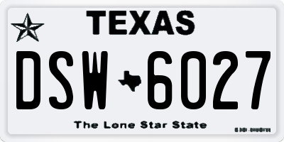 TX license plate DSW6027