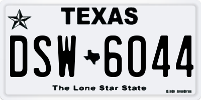 TX license plate DSW6044